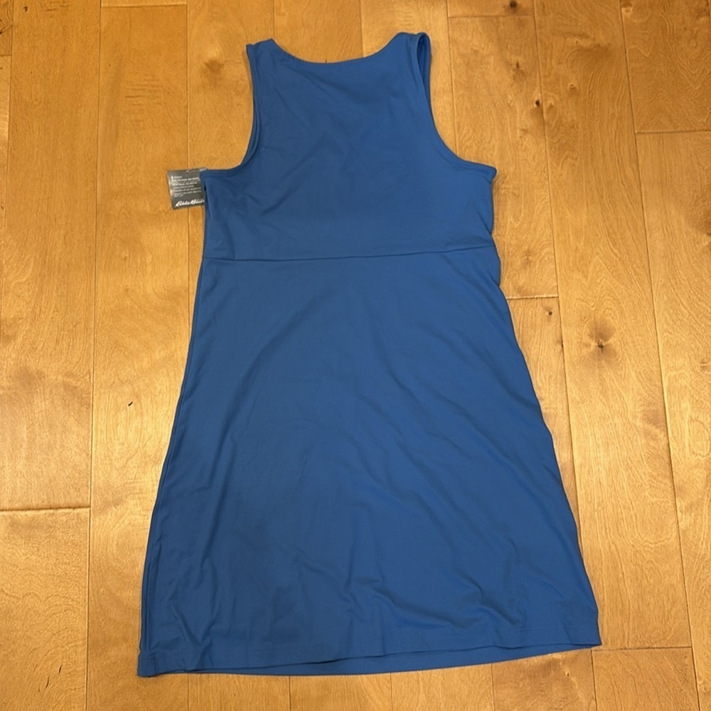 Eddie Bauer Aster empire waist sleeveless dress blue M new NWT - Picture 3 of 6